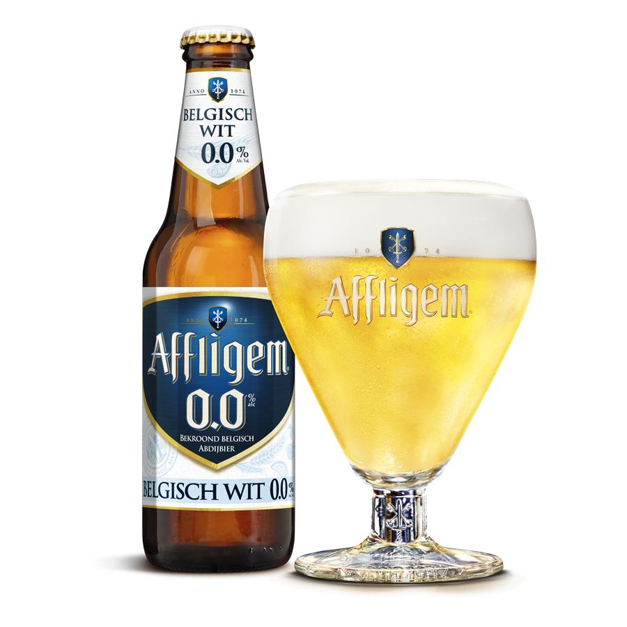 Affligem Belgisch Wit fles en glas